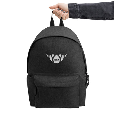 Lotus-Embroidered Backpack