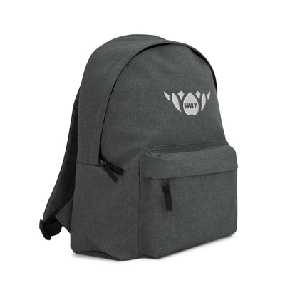 Lotus-Embroidered Backpack