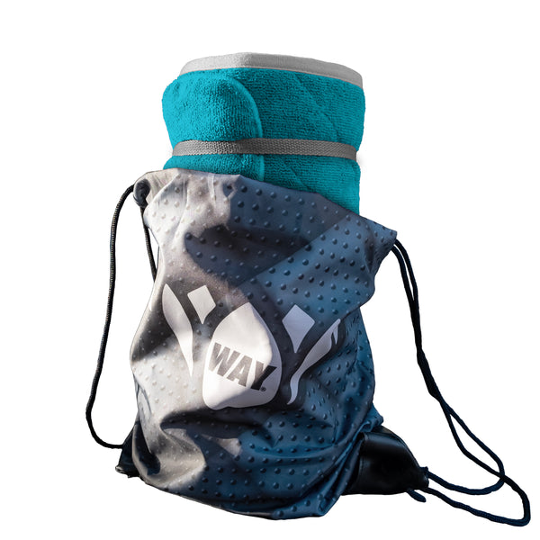 Extra Grip Travel Yoga Mat - WAYmat Ocean Waves Blue | Foldable