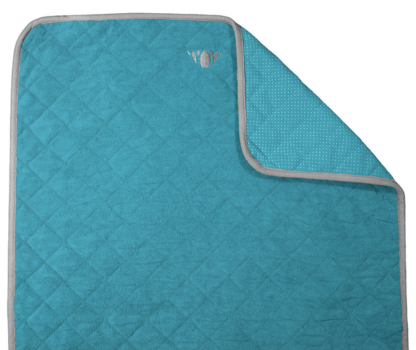 Extra Grip Travel Yoga Mat - WAYmat Ocean Waves Blue | Foldable Towel ...