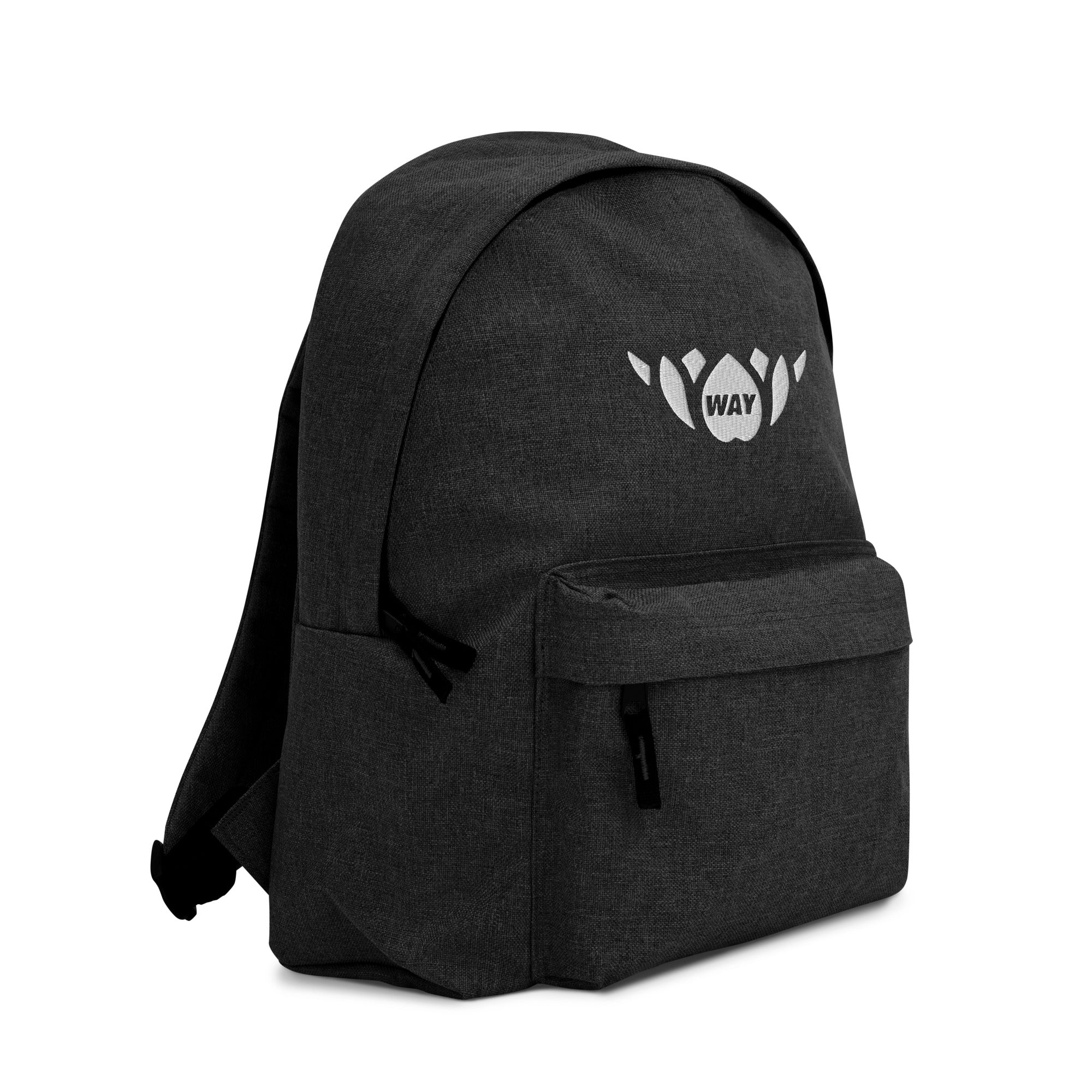 Lotus-Embroidered Backpack