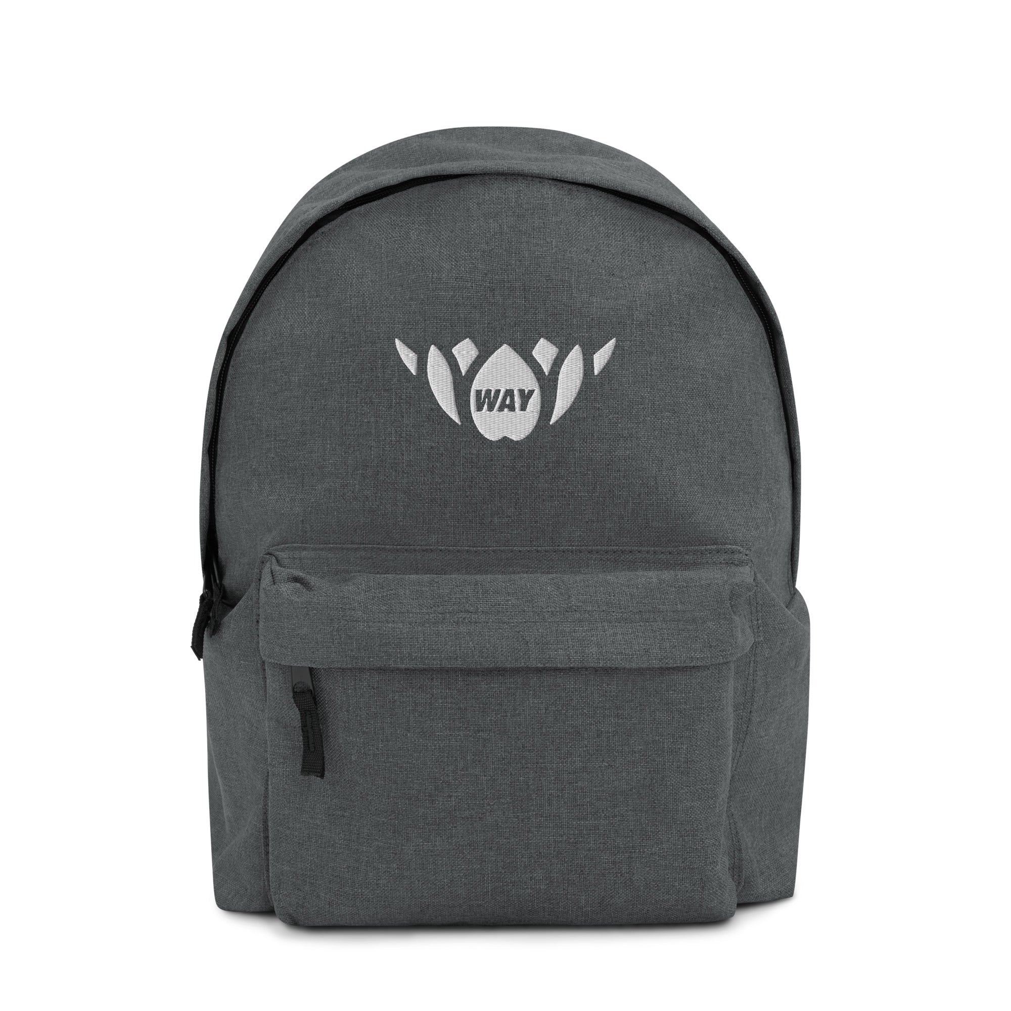 Lotus-Embroidered Backpack