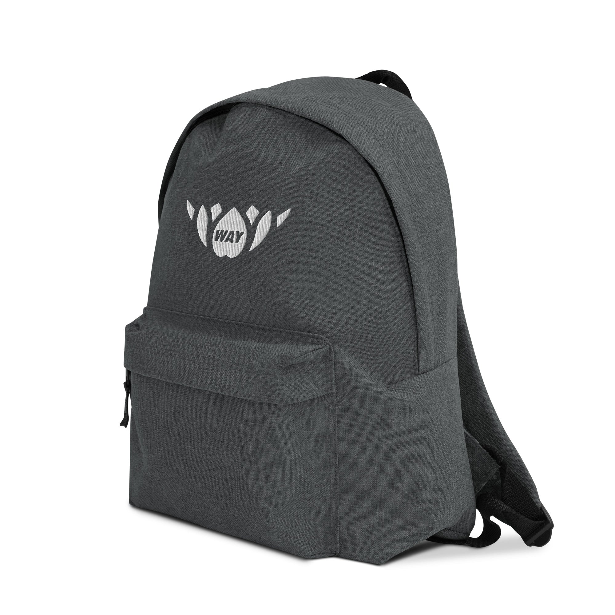 Lotus-Embroidered Backpack