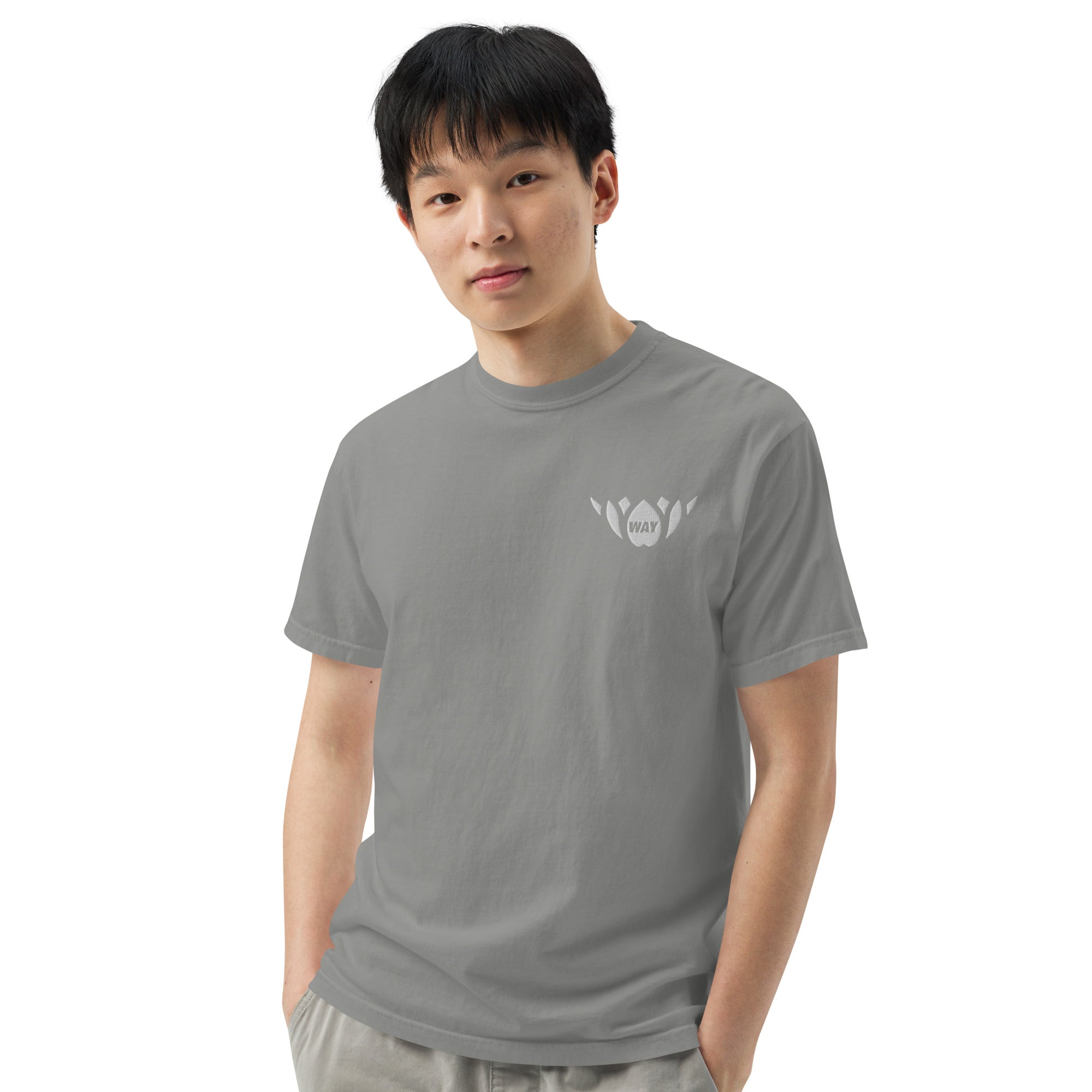 WAY Lotus-Men’s garment-dyed heavyweight t-shirt
