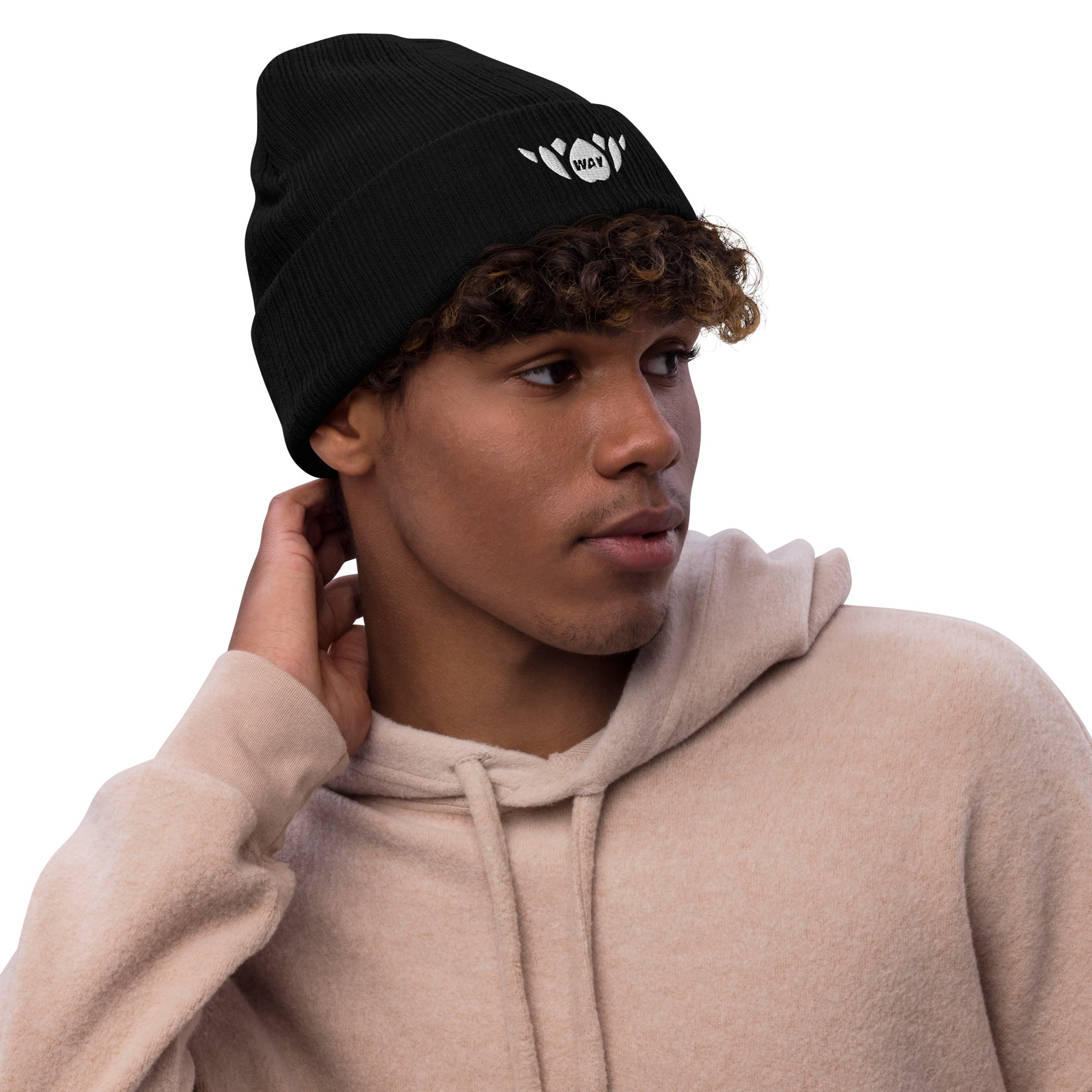 Lotus-Ribbed knit beanie