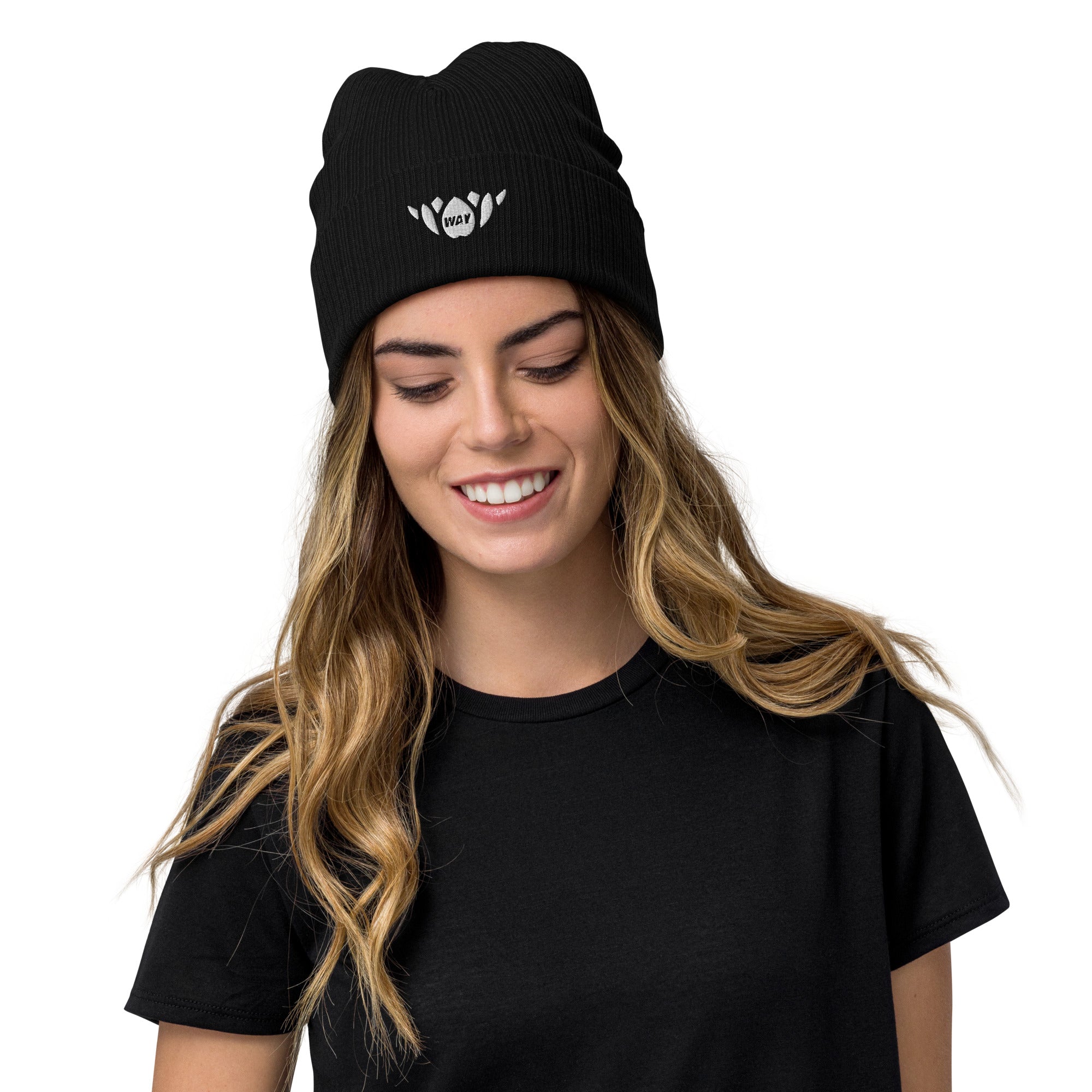 Lotus-Ribbed knit beanie