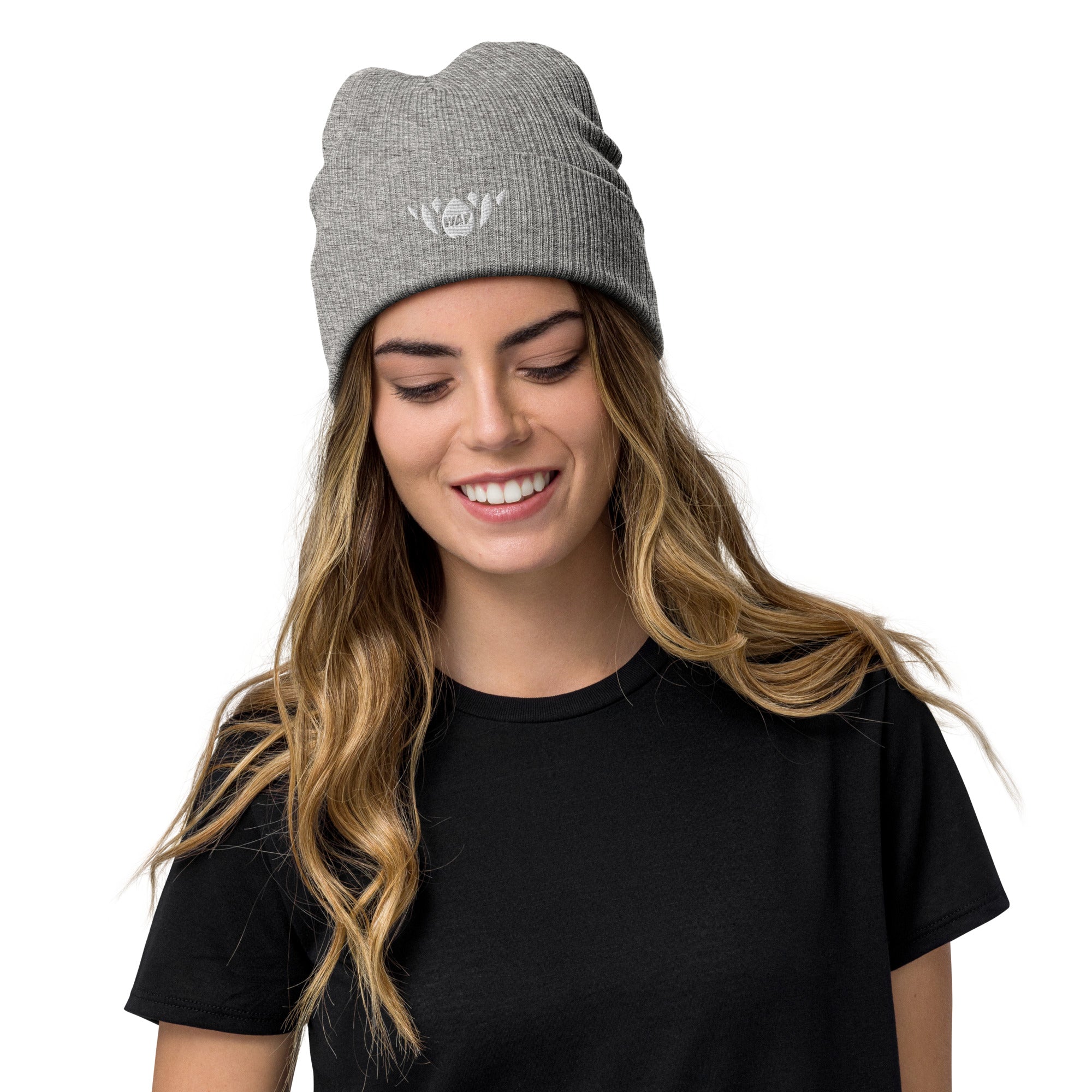 Lotus-Ribbed knit beanie