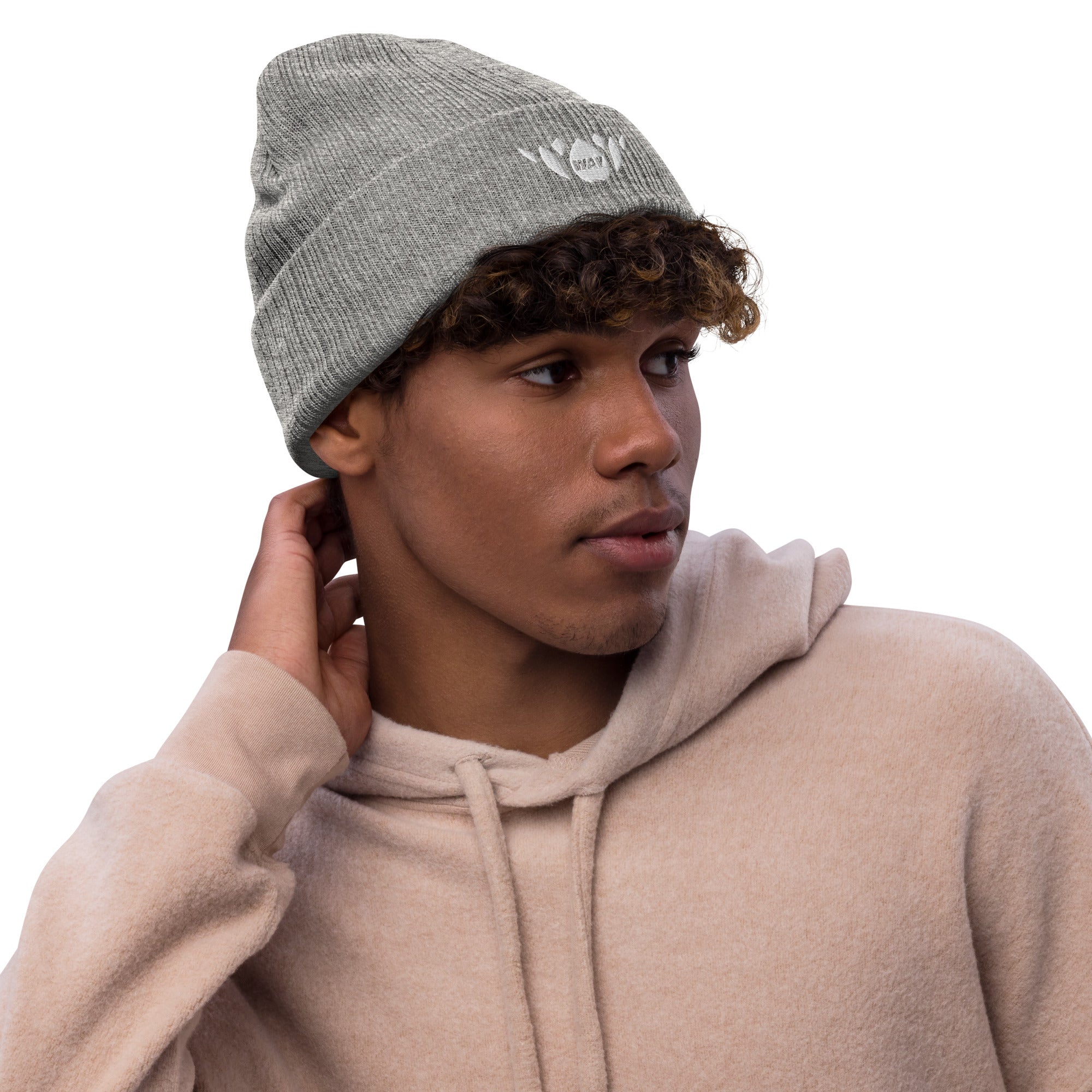 Lotus-Ribbed knit beanie