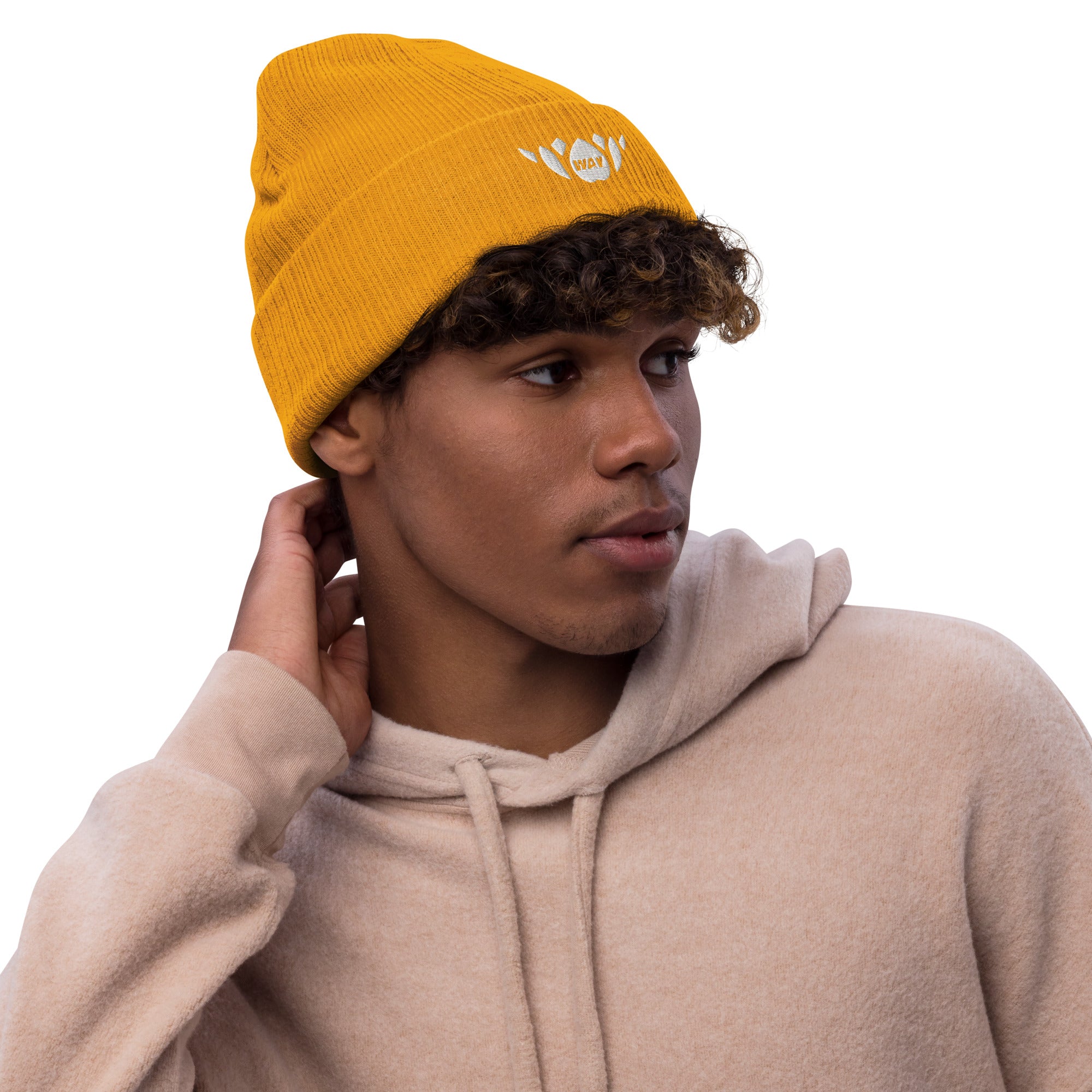Lotus-Ribbed knit beanie