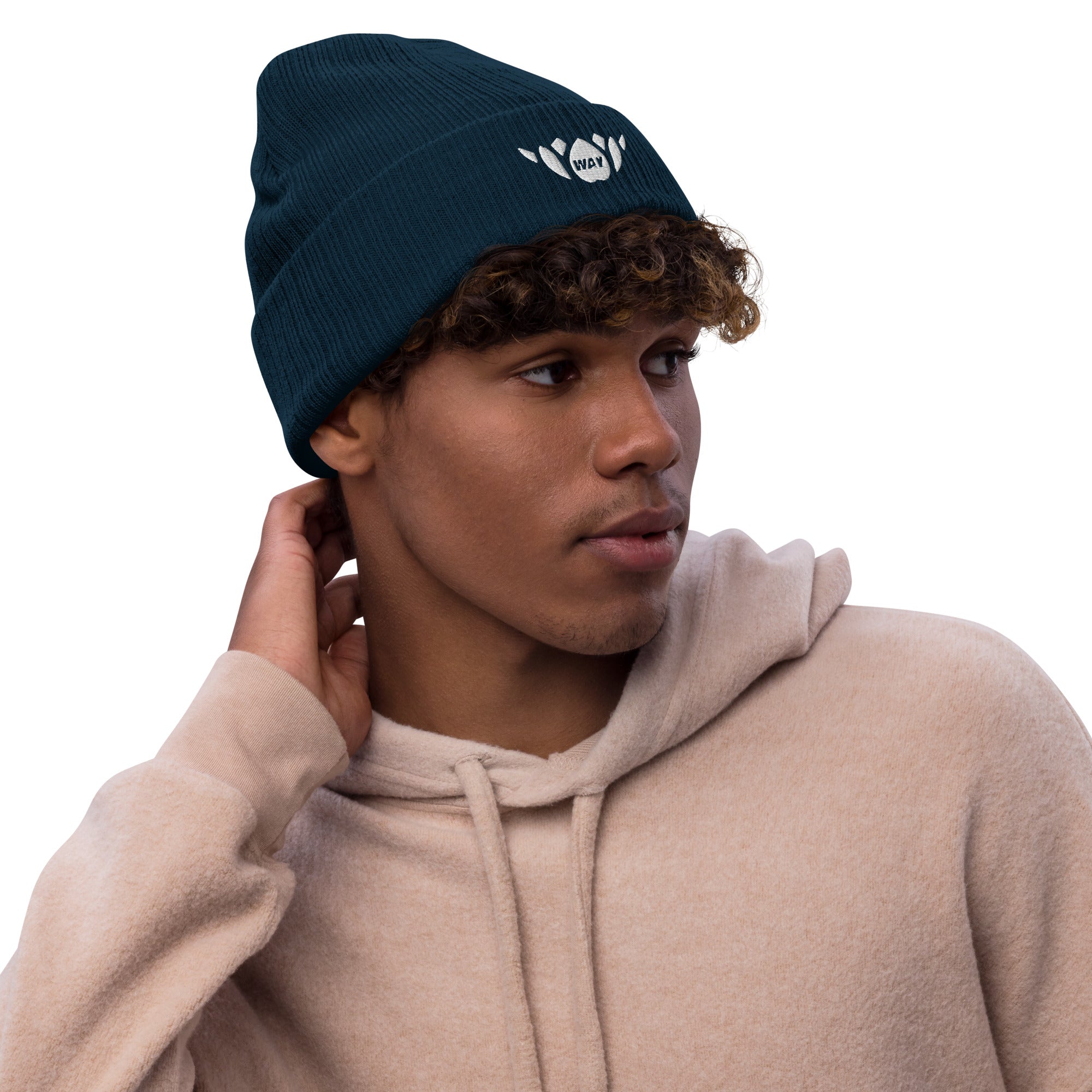 Lotus-Ribbed knit beanie