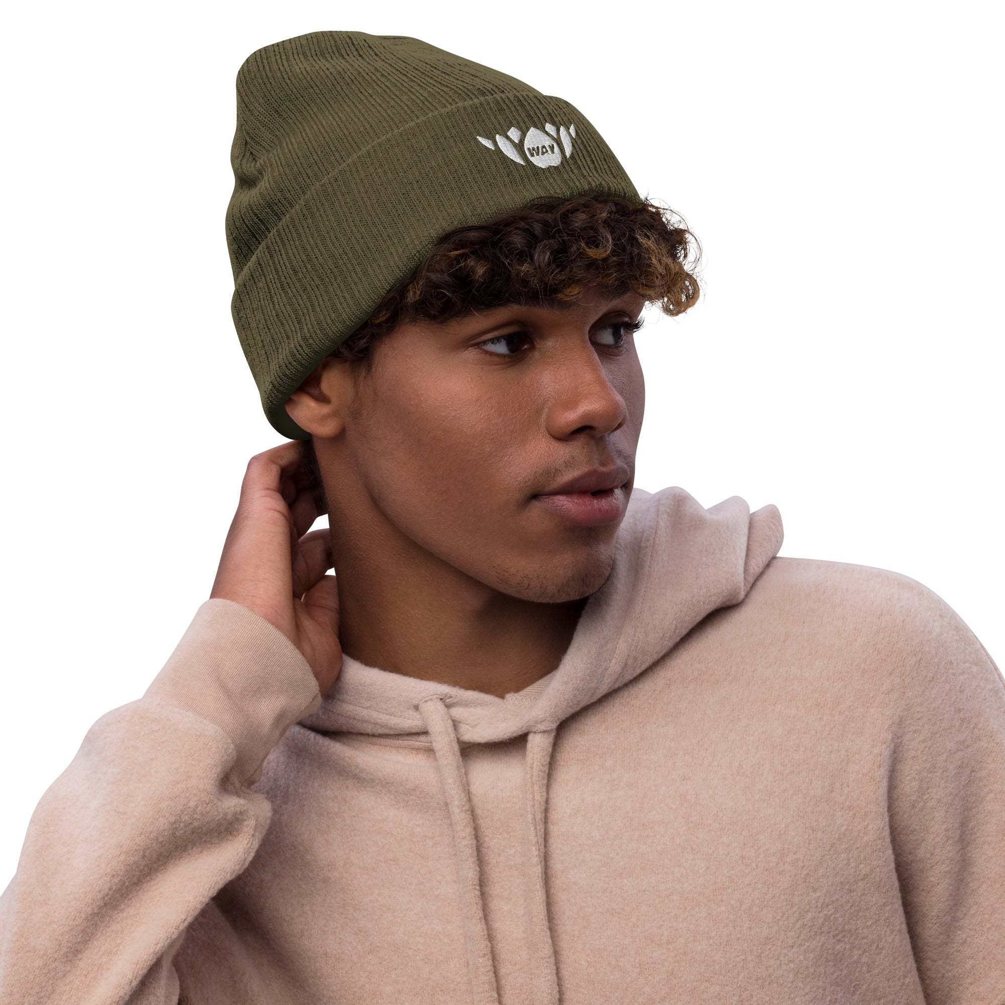 Lotus-Ribbed knit beanie
